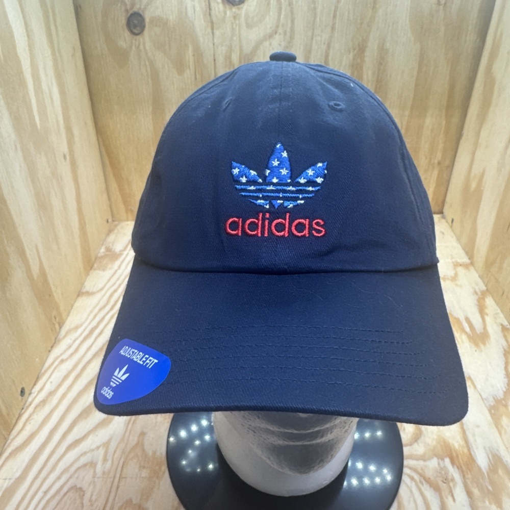 Adidas Americana Trefoil Navy Blue USA Stars Stripes Dad‎ Hat Adjustable Cap
